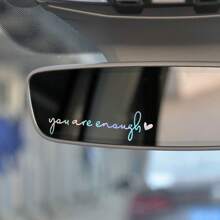 3X You Are Enough Rearview Mirror Decal, Vanity Mirror Stickers, Rear View Mirror Sticker, Mirror Affirmations Decals, Rear Window Decal, Car Stickers For Women, Rear View Mirror Accessories