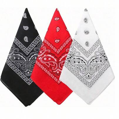 1件装女士佩斯利印花问候头巾/口罩方巾头饰波西米亚风，健身发带头巾发箍吸汗带，秋冬季女士度假装扮发饰，女士头巾柔软头巾