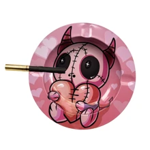 1 件时尚图案烟灰缸，马口铁烟灰储存盘，吸烟配件。，返校用品 - 彩色 - 查看 4