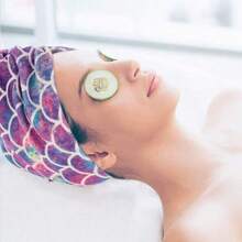 1入魚鱗印花吸水干髮帽，微纖維干髮巾，美人魚頭巾干髮帽 - 黃色 - 查看 4