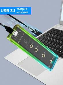 Transparent Hard Drive Enclosure Case With RGB Light M2 NVME Style And Elegance For Your Gaming PC - Clear - View 3