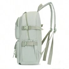 2025款可爱女式背包 防水多口袋尼龙学生背包 女生可爱笔记本电脑书包 - 軍綠色 - 查看 3