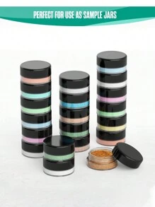 50/20/10/5pcs 5 Gram Cosmetic Sample Empty Container, Houseables Jar,Sample Jars Tiny Makeup With Lids,For Cosmetic, Lotion, Cream, Makeup, Bead, Eye Shadow, Rhinestone, Samples, Pot(5g/5ml) - Black - View 3