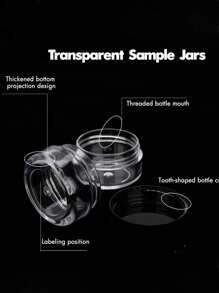 50/20/10/5pcs 5 Gram Cosmetic Sample Empty Container, Houseables Jar,Sample Jars Tiny Makeup With Lids,For Cosmetic, Lotion, Cream, Makeup, Bead, Eye Shadow, Rhinestone, Samples, Pot(5g/5ml) - Black - View 10