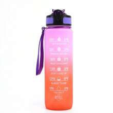 1pc 1L Leak-Proof Design Motivational Water Bottle With Time Markings Fitness Drinking Bottle With Straw Portable Sports Drink Water Bottles For Travel Outdoor Sports - Capacity - View 10