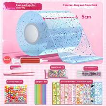 1入奈米膠泡泡橡皮泥吹泡泡套裝，包含DIY雙面膠帶，奶油膠和Gooka奈米膠水 - 彩色 - 查看 4