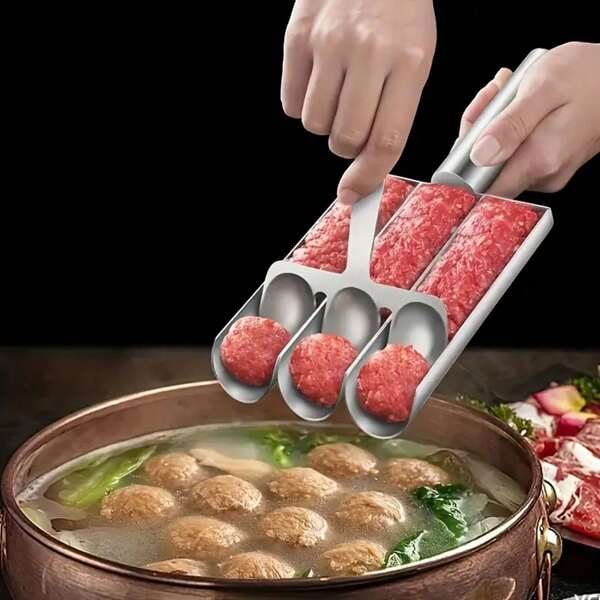 1pc Stainless Steel Meatball Maker Mold, Multi-Functional Non-Stick Meatball Fast DIY Cooking Tool