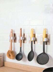 8入組/1入組免打孔拖把架，多功能微痕掛鉤，浴室掃帚掛架，廚房組織者，壁掛工具組織者，黏合式掃帚夾，適用於家居儲存，清潔工具和用品，宿舍必備物品 - 黑色 - 查看 10