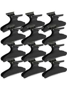 12 pièces Barrette à cheveux pour la segmentation, barrette à cheveux noire papillon pour le salon. Barrette à cheveux pour la coupe, la coiffure, la segmentation, la coloration. Accessoires pour cheveux avec pince à cheveux en forme de papillon, pinces à cheveux, pinces à cheveux, pinces à mâchoire, pinces à cheveux, pinces à cheveux