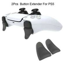 R2 L2 Dual Trigger Extender Key Enhancement Lengthened Button Part Compatible With PS 5 Playstation 5 Controller - L2 R2 Trigger Button Extenders - Black - View 1