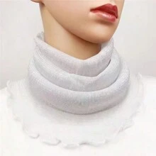 1 pieza Cuello de cisne de unicolor para mujer con cobertor de máscara facial transparente delgado. Accesorios de mujer para invierno y otoño
