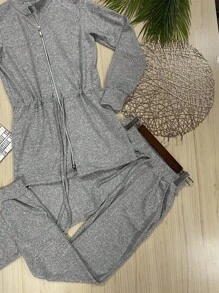 Women Two-Piece Outfits - 淺灰色 - 查看 3