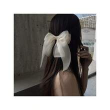 2pcs Elegant Solid Color Chiffon Ribbon Bowknot Shaped Hair Clips Vintage Hair Barrettes For Women And Girls - Multicolor - View 4