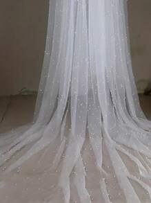 1 tấm vải nền chụp ảnh cưới bằng lưới ngọc trai - Tấm vải che mặt bằng ngọc trai rộng cho đồ thủ công tự làm và quần áo váy cưới - Có sẵn các tùy chọn 1,5m, 2m, 3m, Giáng sinh - trắng - Xem 4