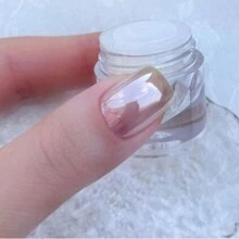 0.5克/盒 釉面甜甜圈珠光铬粉 1包 铬粉指甲粉 冰透明铬粉指甲粉，高光泽珠光闪粉金属颜料 0.5克 - 白色 - 查看 8