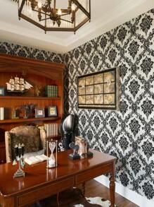 1張復古歐式圖案自粘式壁紙，防水，防污，易於清潔，適用於家居、廚房、櫃子、桌子、椅子、臥室等裝飾翻新 - 彩色 - 查看 9