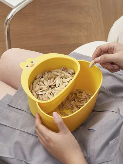 1 件双层松软水果盘，带滴水盘、糖果和零食储存盘、葵花籽和瓜子桌面垃圾桶，适用于客厅、厨房、浴室、家庭、家居用品的家用小工具