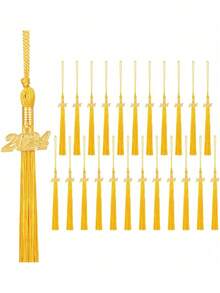 1pc- Graduation Tassel 2024 Academic Graduation Party Decoration Graduation Cap Tassel 2024 Graduation Ceremony Accessory (Gold/Black) - Gold - View 3