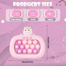 2024 Upgraded Fast Push Bubble Game With 13 Keys, Pop Game Cute Fidget It Game Handheld Light-Up Fidget Toy For Kids & Adults, Enhances Cognitive Skills With Crisp Audio & Precision Control, Perfect Gift For, Christmas & Birthdays (Unicorn Rabbit)(Battery Not Included | Red & Green Light Random)