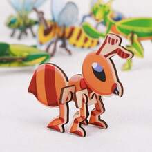 3D昆蟲拼圖：兒童教育互動3D組裝模型-吸引人的手工卡通蟲子，智能玩耍 - 彩色 - 查看 5