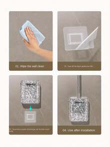 硅胶马桶刷套装，壁挂式，无需钻孔，浴室长柄清洁刷，可重复使用马桶清洁工具 - 透明灰 - 查看 8