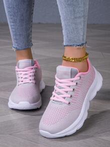 1 para damskich oddychających butów do biegania z siateczki do uprawiania sportów na świeżym powietrzu, wygodne uniwersalne, codzienne, sportowe trampki, lekkie, antypoślizgowe buty do biegania