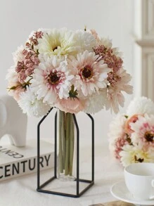 1支/3支装人造蒲公英、牡丹、雏菊丝绸花束，婚礼新娘花束，家居办公室浴室厨房餐桌装饰，情人节生日毕业秋季装饰