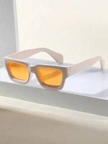 1/2 pares de gafas de marco rectangular cóncavo grueso para hombres, gafas de moda multifuncionales de estilo callejero retro para verano, playa, vacaciones, exterior y viajes - Multicolor - Ver 18