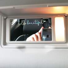 3X Hello Beautiful Rearview Mirror Decal, Vanity Mirror Stickers, Rear View Mirror Sticker, Car Mirror Stickers, Rear View Mirror Decor, Gift For Mother