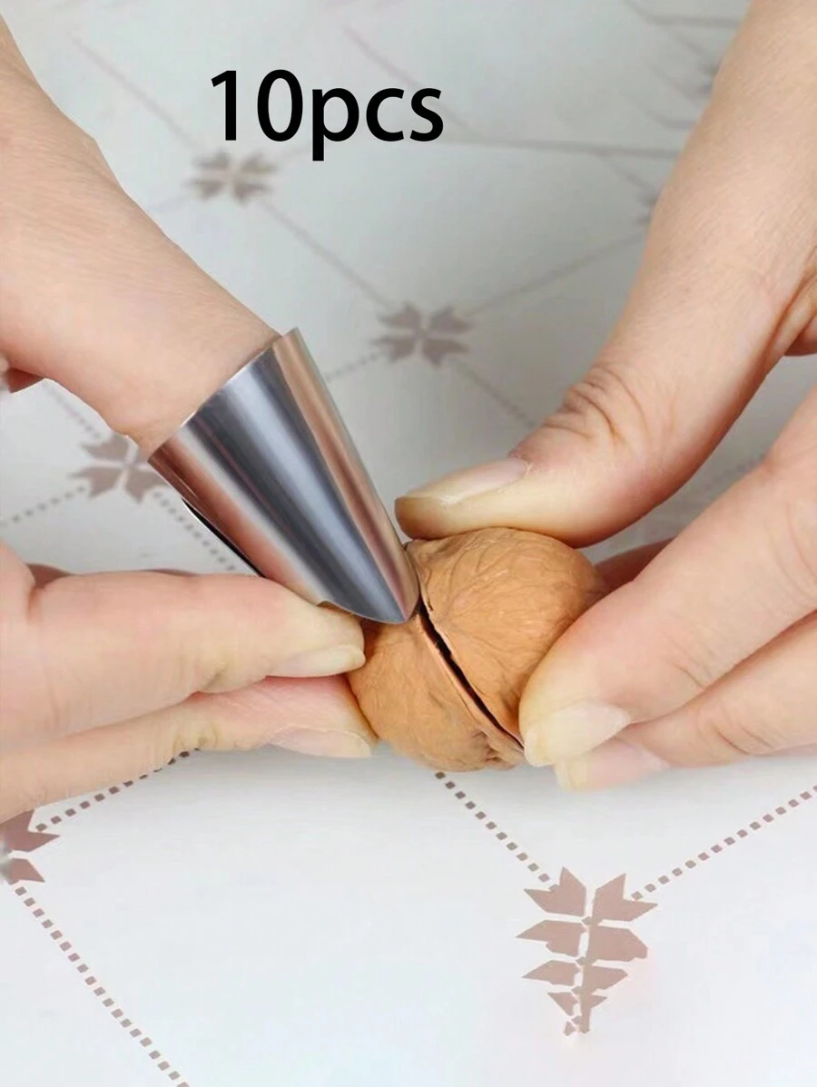 大蒜剝皮器套裝，10入組大蒜剝皮器工具，不鏽鋼方便廚房黃豆剝皮器，手指保護，蔬菜水果工具，廚房用品，切割器，食品，沙拉，裝飾，儲存，聚會，生日用品。 - 彩色 - 查看 1