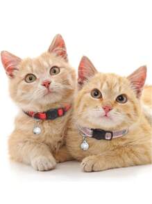 Vòng cổ thú cưng họa tiết kẻ sọc tùy chỉnh có chuông & khóa an toàn có thể điều chỉnh, thích hợp cho chó hoặc mèo nhỏ và vừa để mặc hàng ngày - Đen và trắng - Xem 5