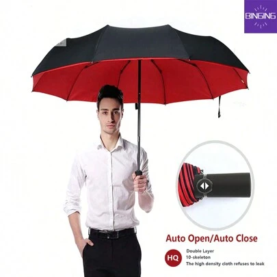 1pc Hi-Q All-Automatic Double Layer Large Umbrella, Diameter105cm/41.33ih, Spring Summer Picks, Brides Maid Gifts, Room, Bedroom Decor, Bedroom Decor, Beach, Travel, For Men, For Women, Vacation,Cute Stuff,Mother's Day Gift,Bedroom Decor,Garden,Kitchen Decor,Summer,Beach,Travel Essentials,Room Decor,Squishy,Graduation