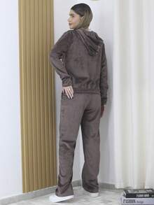 Women Two-Piece Outfits - Rust Brown - View 2
