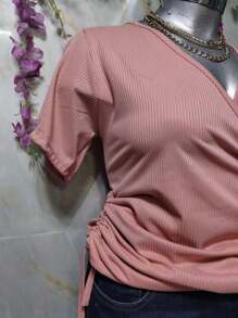 BLUSA TALLA CURVY DOBLE JARETA MOD. NALA TELA FRESCA RIF TEXTURA LIGERA - Rosa - Ver 3