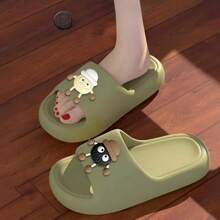 Sandalias para el hogar de Dibujos Animados de casa y de ducha. ☆ - Verde - Ver 1