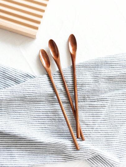 3PCS Wooden Stirring Spoons For Coffee, 7.7inch/20cm Tea Stirring Spoons, Coffee Stir Spoons, Long Teaspoons For Stirring Back To School