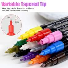 18 Colors Nail Art Pens Set - 3D Nail Polish Pens Graffiti Nail Dotting Tools Acrylic Paint Pens Drawing Painting Point Liner Pen For Nails Art Design Manicure Nail Pens For Home & Salon DIY - 彩色 - 查看 6