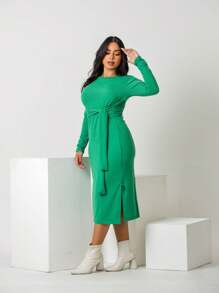 Women Dresses - 橄欖綠 - 查看 2