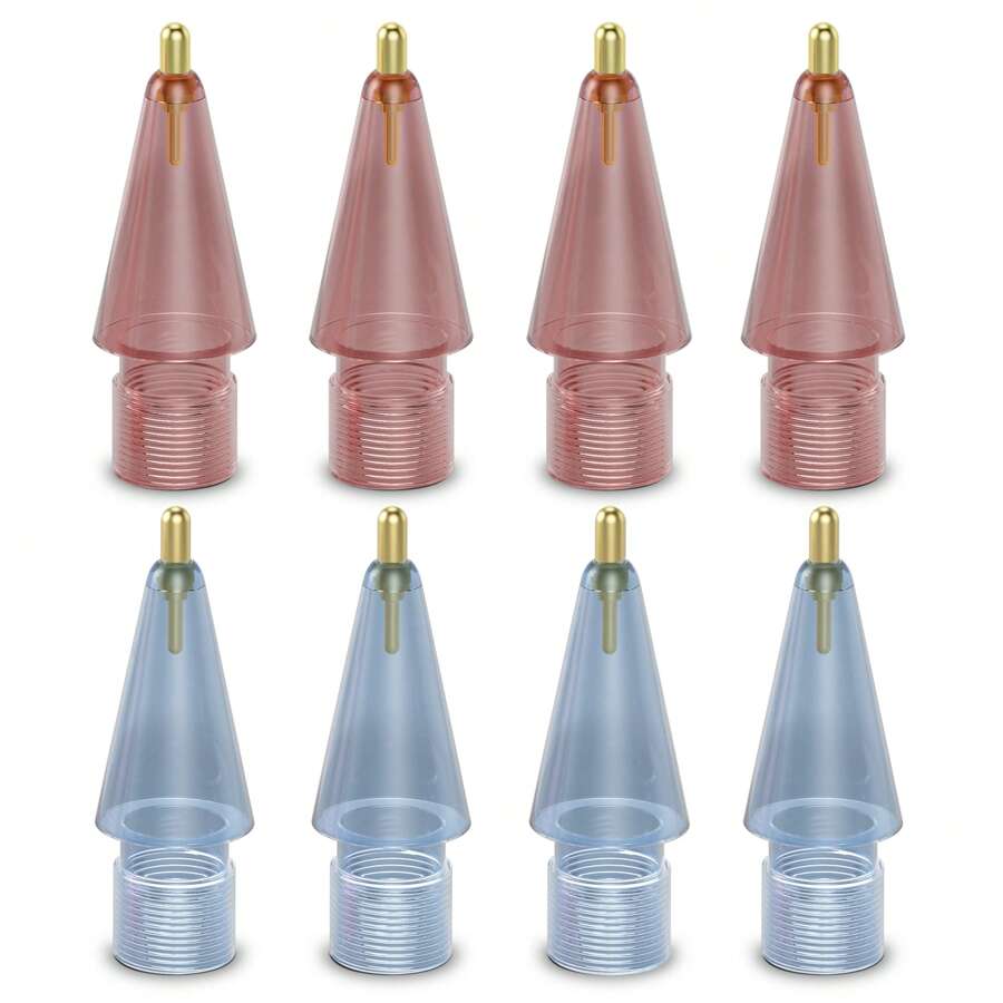 光滑且耐磨的Apple Pencil 1/2可替換筆垢，8片裝 - 透粉+透藍 - 查看 1