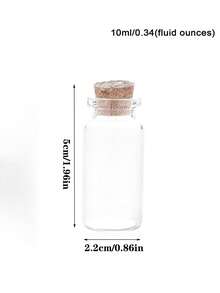 10pcs Mini Clear Glass Bottles With Corks For Perfume, Aromatherapy, Essential Oils, And DIY Craft Projects, Also Great For Wedding Gift, 10ml - Transparent - View 12