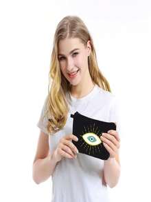 Túi Đựng Mỹ Phẩm Cho Nữ, Túi Trang Điểm Chống Nước Túi Đựng Đồ Vệ Sinh Rộng Rãi Túi Giặt Di Động Phụ Kiện Du Lịch Đáng Yêu Quà Tặng (Evil Eye) - màu đen - Xem 7