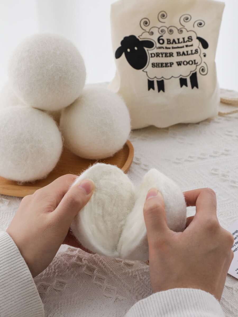 3pcs Knitted Drying Ball White Felt Ball Home Dryer Laundry Ball Drying Ball Anti-Entanglement Clothes In Addition To Electrostatic Laundry Ball - White - View 1