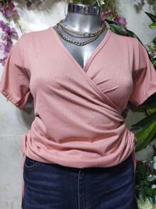 BLUSA TALLA CURVY DOBLE JARETA MOD. NALA TELA FRESCA RIF TEXTURA LIGERA - Rosa - Ver 2