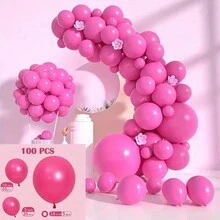 100入組純色氣球拱門裝飾套件，適用於生日、婚禮、畢業典禮、嬰兒派對等場合裝飾 - 橘色 - 查看 4