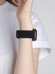 2 Peças Pulseiras de Relógio Pretas Fashion, Macias, Onduladas, Respiráveis e Elásticas Ajustáveis, e Casos Protetores de Silicone Vazados Fofos, Compatíveis com Pulseiras de Apple Watch 38/40/41/42/44/45/46/49mm, Compatível com Apple Watch Series Ultra/SE/10/9/8/7/6/5/4/3/2/1