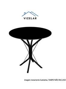 Base de Mesa Aço Inoxidável 75cm para Cozinha Montada com Apoio Madeira Granito Mármore Jantar Pedra Vidro Quadrada Redonda Moderna - Preto - Visão 4