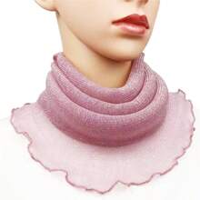 1 pieza Cuello de cisne de unicolor para mujer con cobertor de máscara facial transparente delgado. Accesorios de mujer para invierno y otoño
