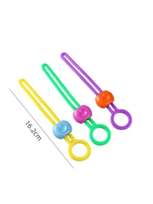 10pcs Mixed Color Snack Bag Sealing Ties, Colored TPE Material Sealing Strips, Suitable For Household Food Freshness Sealing, Clip Binding Rope, Loop Buckle - Multicolor - View 2