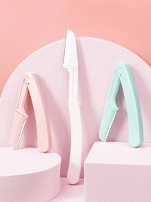 1pc Foldable Mini Eyebrow Razor, Women Personal Grooming Eyebrow Trimmer With Detachable Blades, Body Hair Removal And Repairing Tool, Cosmetic Makeup Tool - Multicolor - View 6