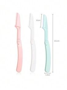 1pc Foldable Mini Eyebrow Razor, Women Personal Grooming Eyebrow Trimmer With Detachable Blades, Body Hair Removal And Repairing Tool, Cosmetic Makeup Tool - Multicolor - View 2